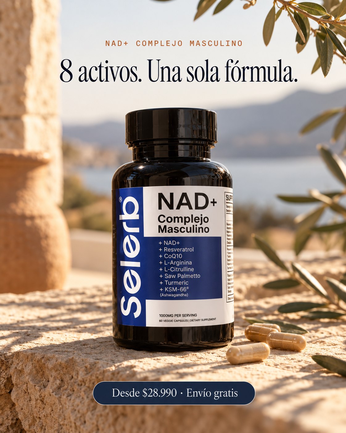 NAD+ Complejo Masculino | 8 Activos en 1 Fórmula